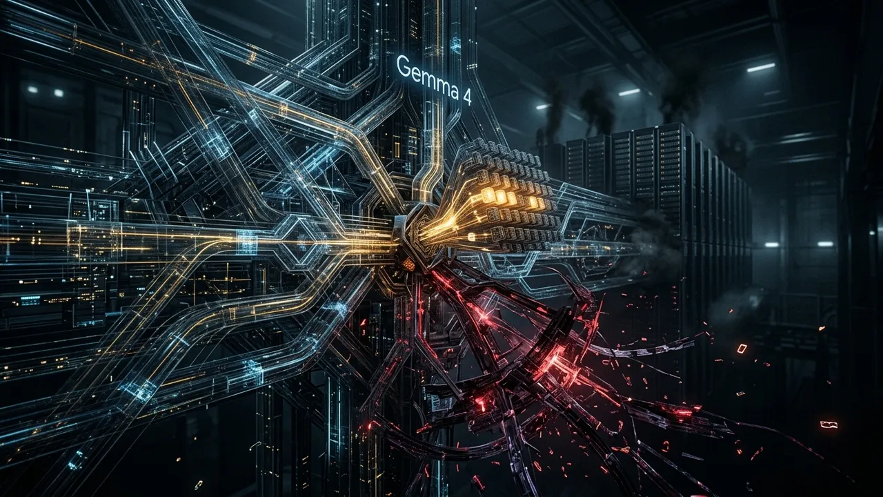 Diagram perbandingan arsitektur dan efisiensi model Google Gemma 4