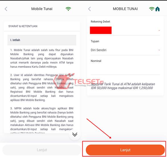 Cara ambil uang atm bni pakai hp