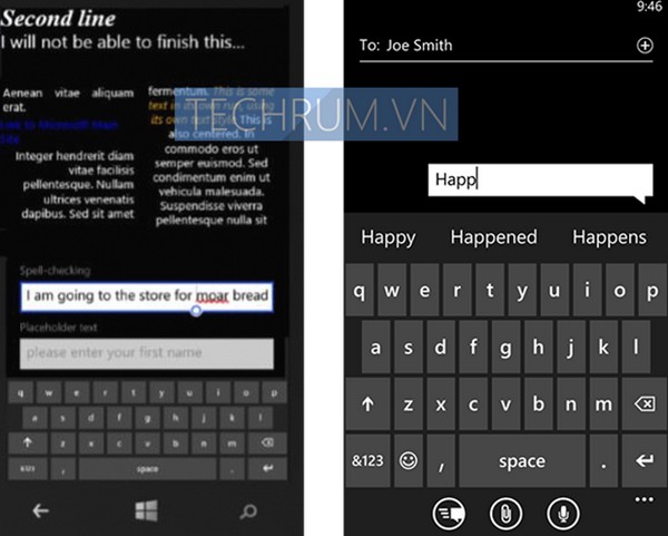 Keyboard virtual Windows Phone