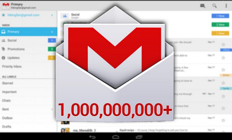 Gmail capai 1 miliar download