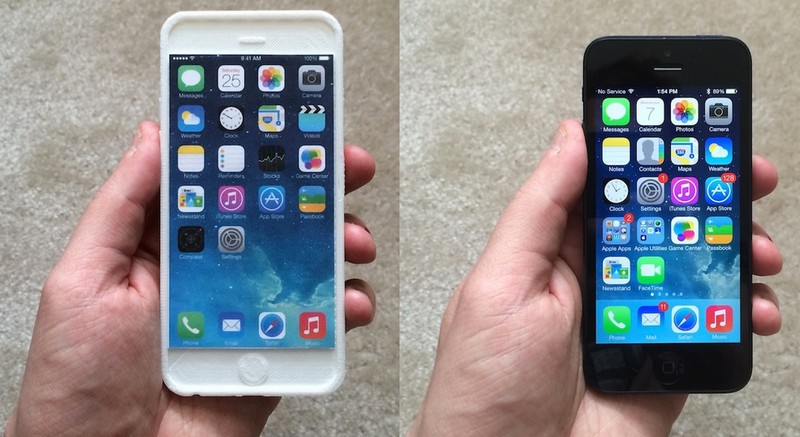 Mockup iPhone 6  (kiri) dan  iPhone 5 (kanan)