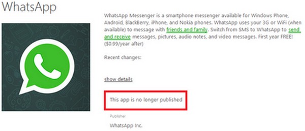 WhatsApp di Windows Phone Strore