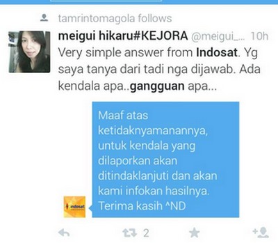 Tweet gangguan Indosat