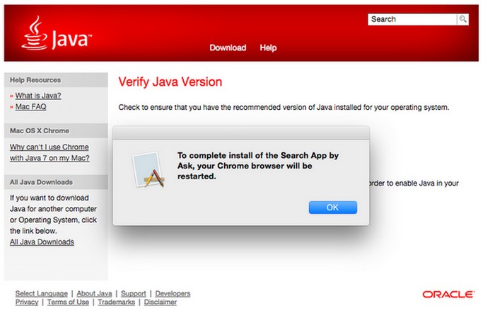 Oracle adware java