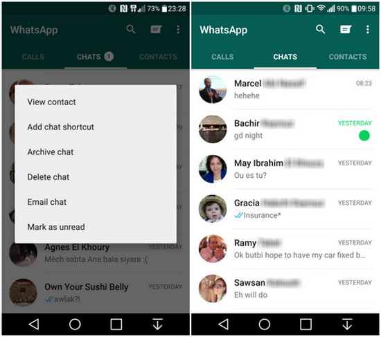 WhatsApp update Mark As Unread