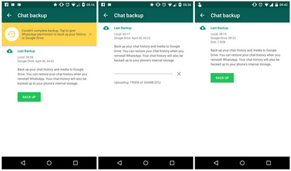 WhatsApp update backup di Google Drive