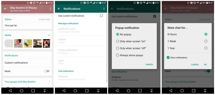 WhatsApp update kustomisasi notifikasi
