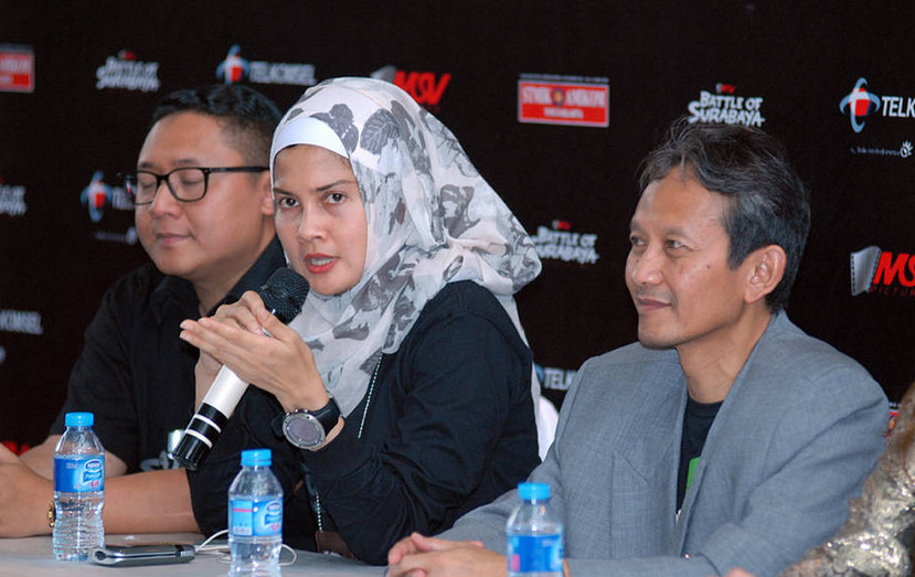 Adita Irawati di prescon Battle of Surabaya