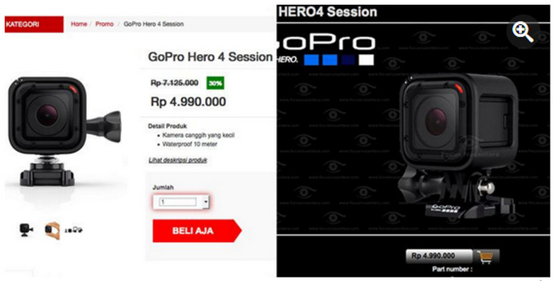 Diskon palsu GoPro di Matahari Mall
