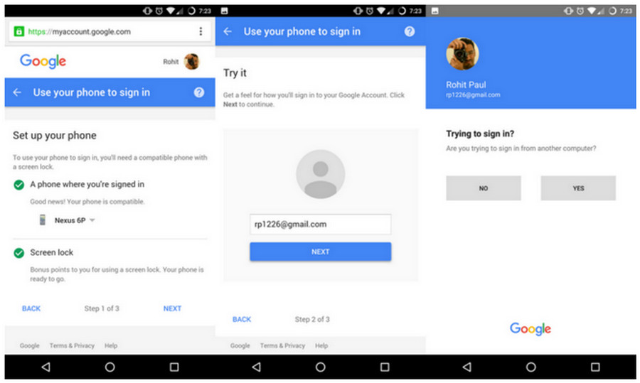 Google login tanpa password