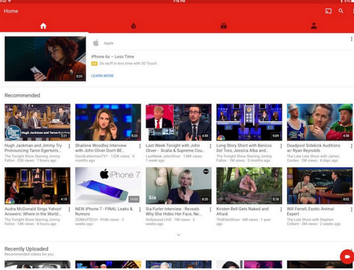 YouTube resolusi asli di iPad Pro