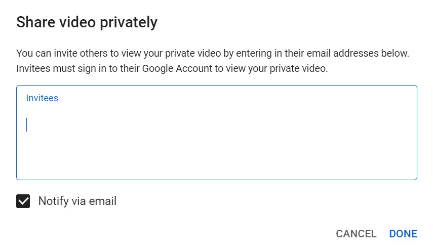 Cara Berbagi Video Private di YouTube