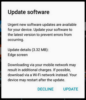 Update urgent Galaxy S7 edge
