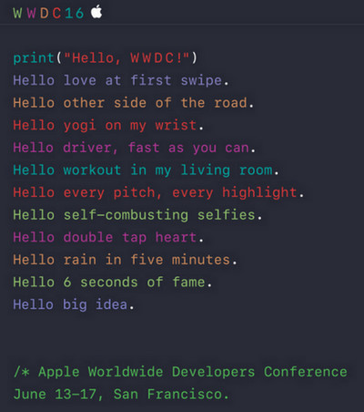 WWDC 2016 undangan schedule