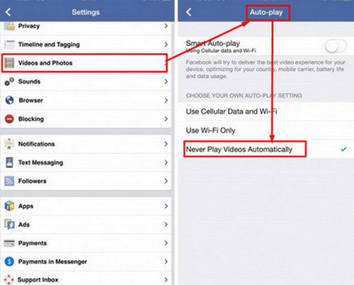 Tips mematikan Autoplay video FB iOS settings