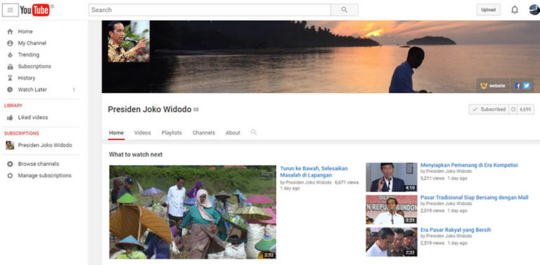Presiden Jokowi Punya Akun Resmi YouTube