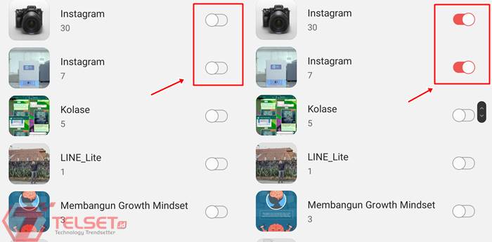 cara mengunci album foto