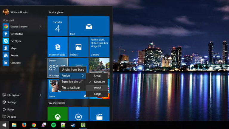 Start Menu Windows 10