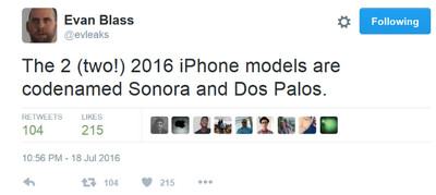 Evan Blass iPhone 7 models