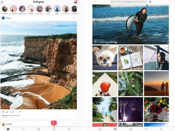 Instagram versi Tablet