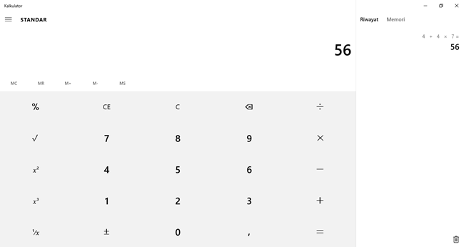 kalkulator-standard-mode