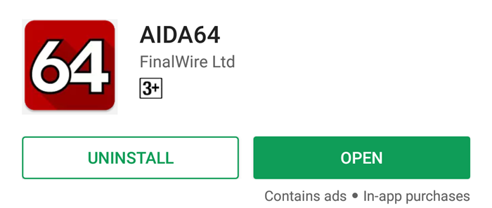 tampilan aplikasi AIDA64 untuk cek processor hp