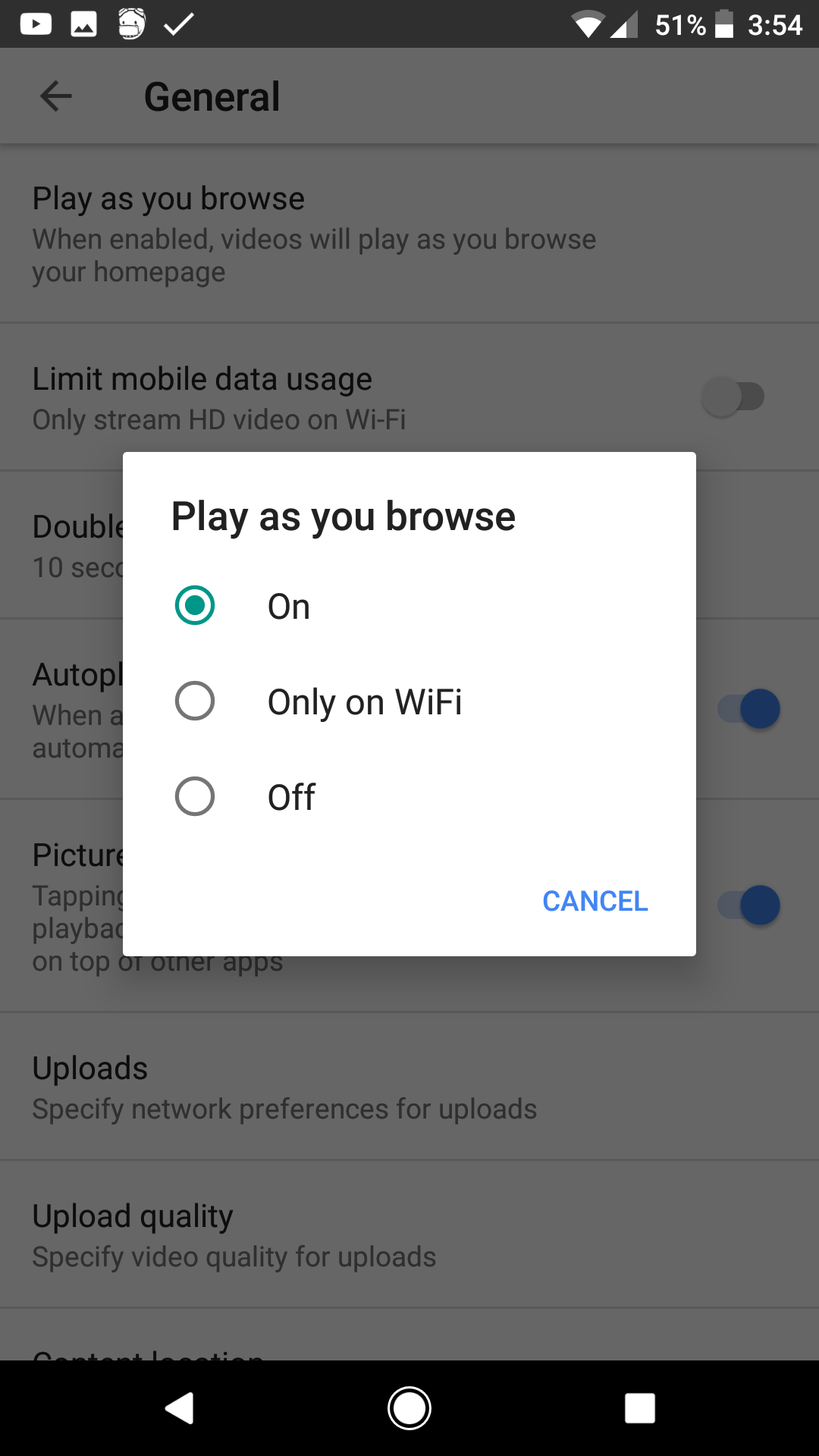 Fitur autoplay video youtube (android central)