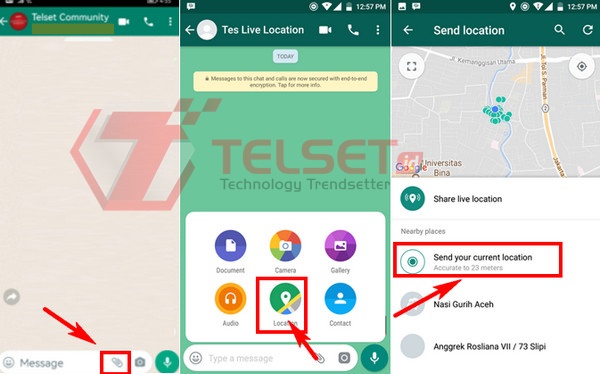 Cara Share Live Location WhatsApp Android iPhone berbagai lokasi wa
