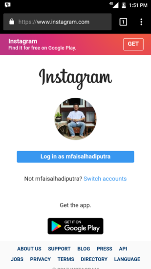 upload instagram stry via web