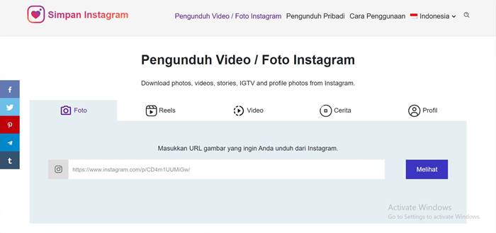 Simpan Postingan Instagram Orang Lain 