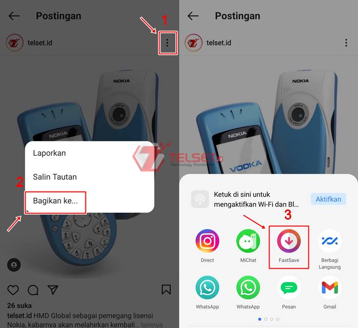 Simpan Postingan Orang Lain 