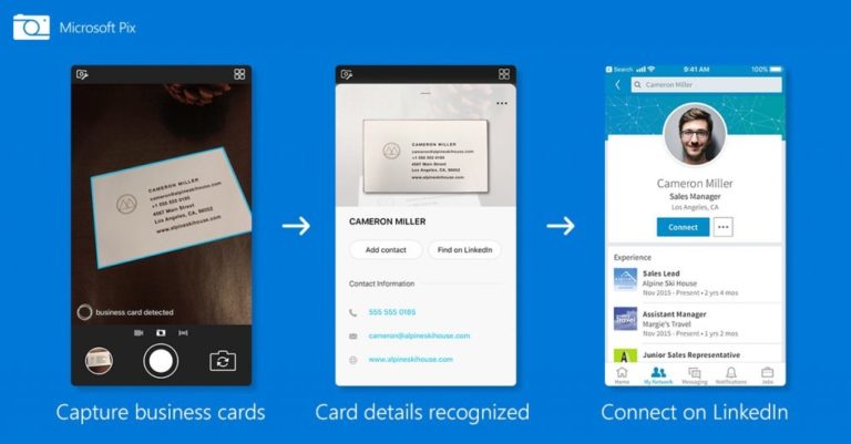 Microsoft Pix Bisa Masukan Business Card ke Kontak
