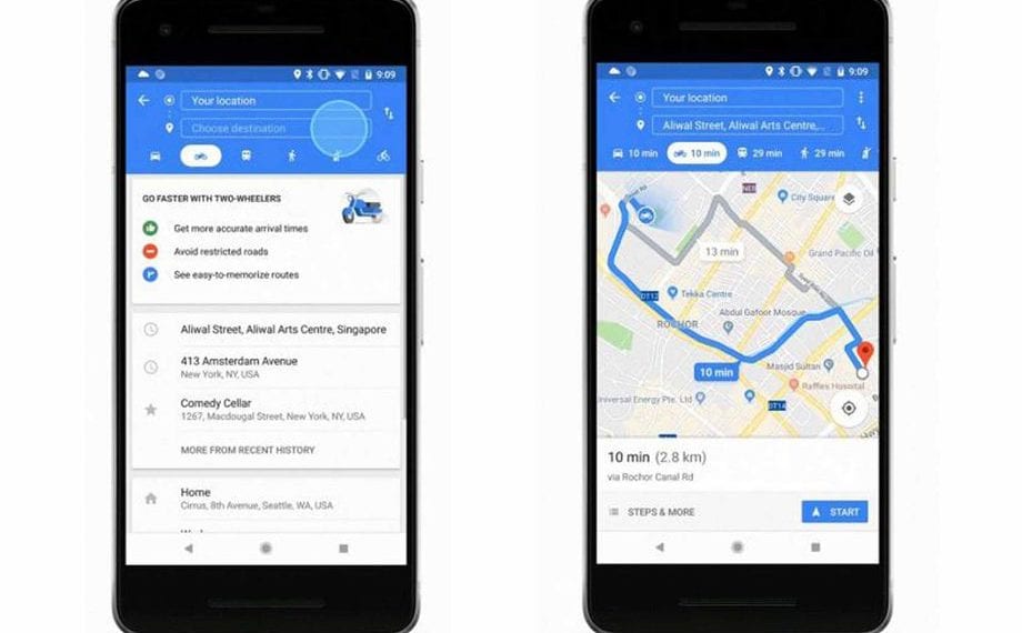 Fitur Sepeda Motor di Google Maps Hadir di Malaysia, Singapura, dll