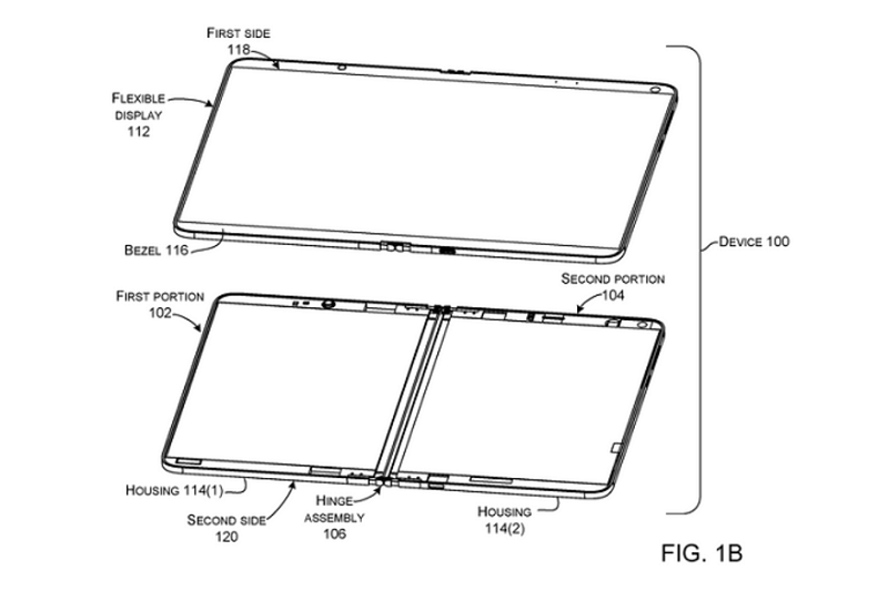 Foldable-Surface-Phone-patent-shows-device-with-one-flexible-screen-instead-of-two-separate-panels