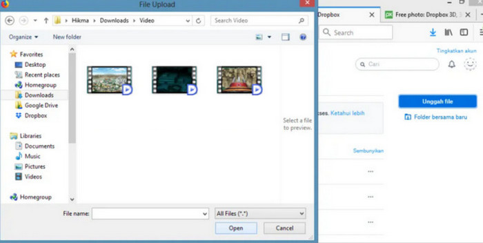 Daftar akun Dropbox