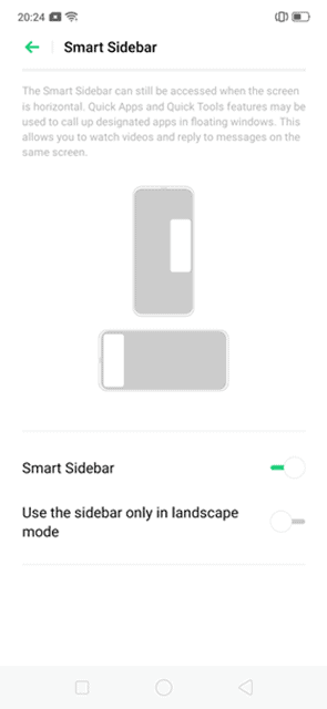Smart Sidebar oppo reno