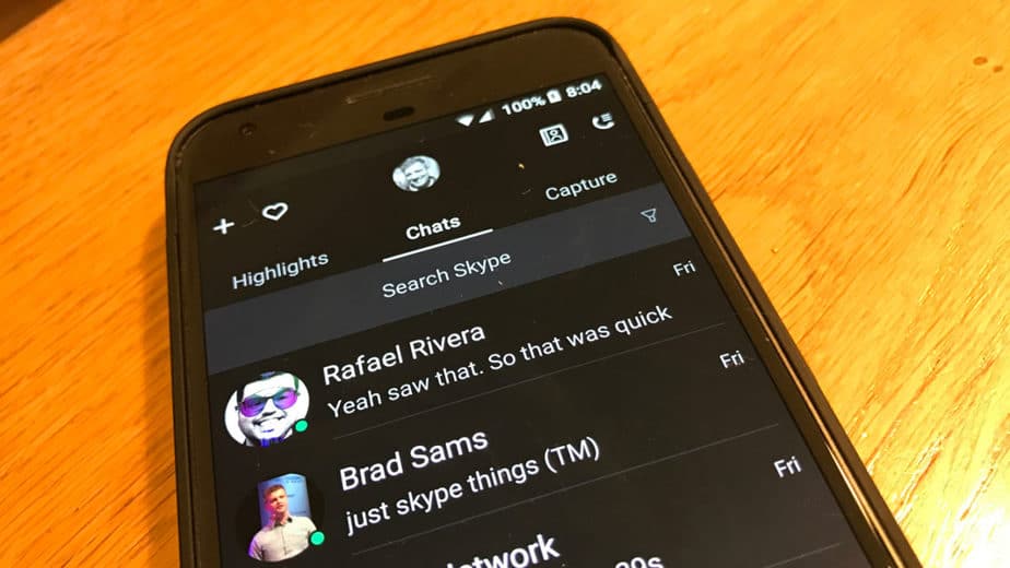 Dark Mode Skype