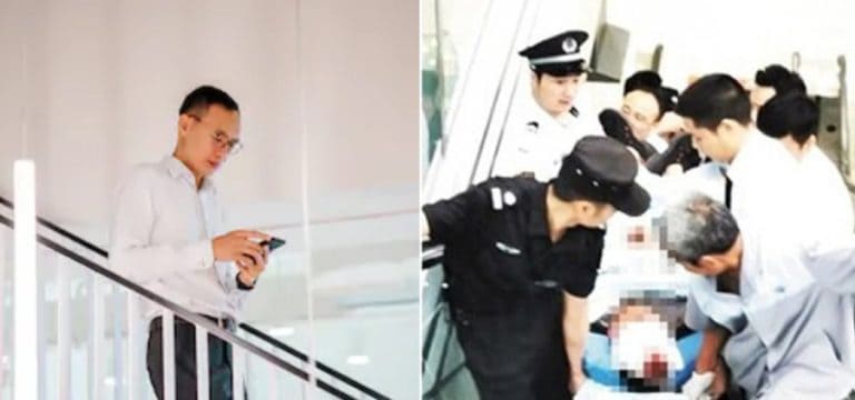 Keasyikan Lihat Ponsel, Pria Ini Terjatuh dari Eskalator