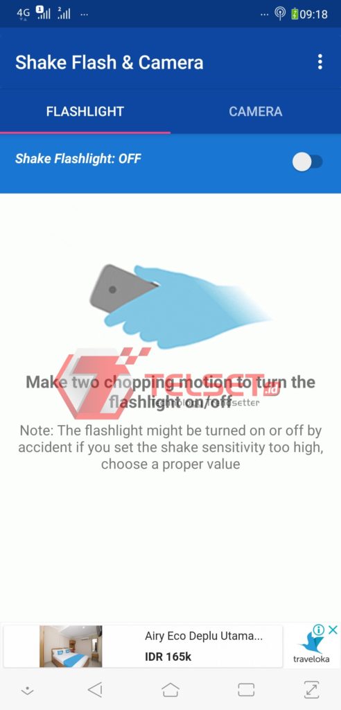 menyalakan senter di handphone