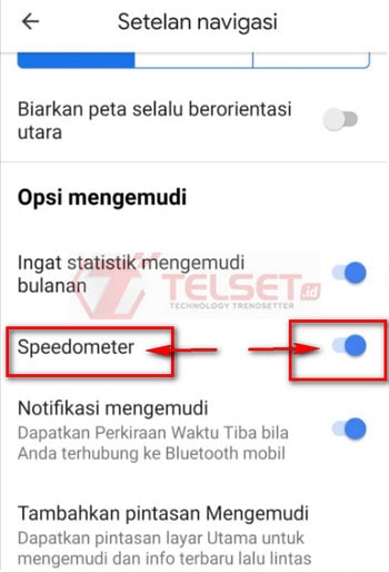 Fitur penunjuk kecepatan