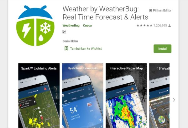 Aplikasi Pendaki Gunung WeatherBug