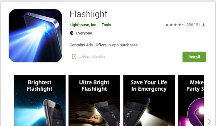 Aplikasi untuk pendaki Flashlight