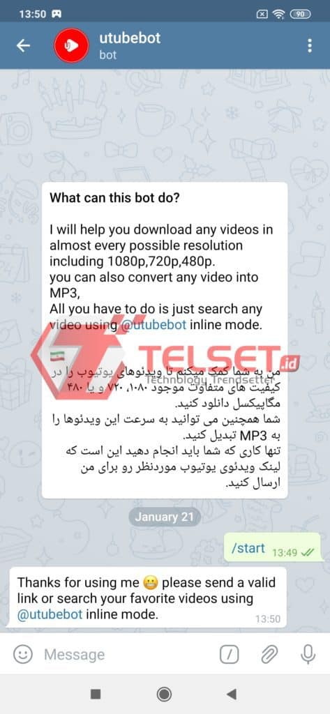 download video youtube di telegram