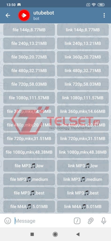 cara download video youtube di telegram