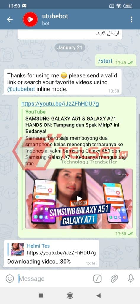 utubebot untuk download youtube