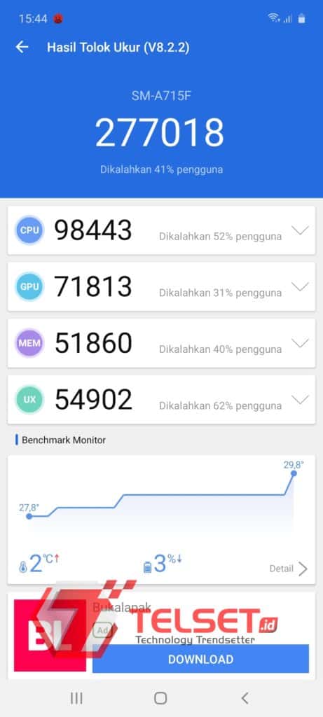 Pengujian Benchmark Samsung Galaxy A71