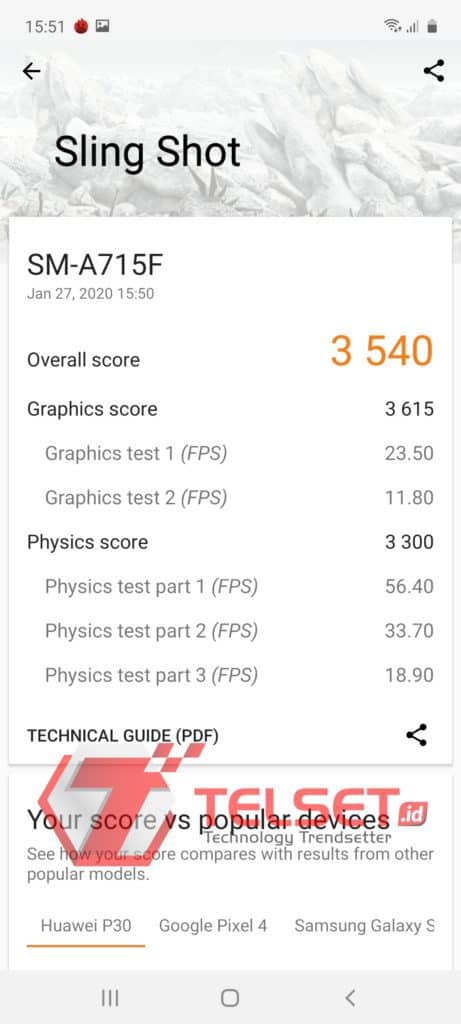 Pengujian Benchmark Samsung Galaxy A71