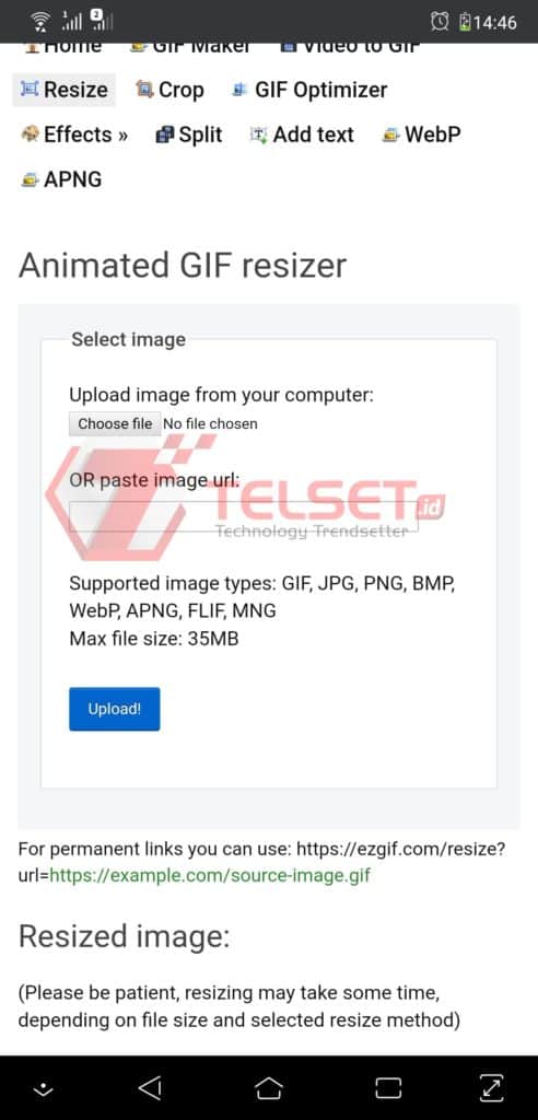 Cara resize foto