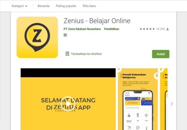 Aplikasi Belajar online