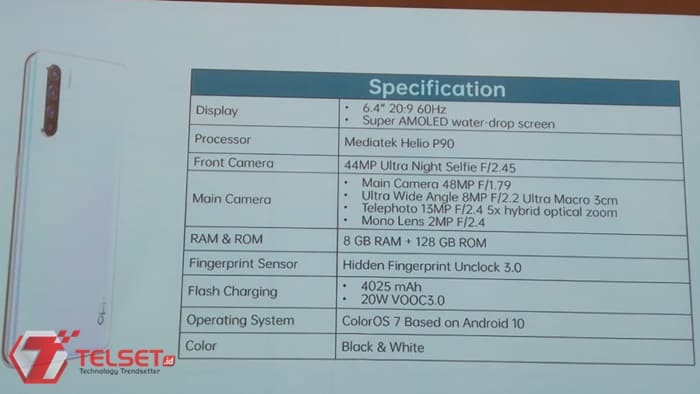Spesifikasi Oppo Reno3 Indonesia